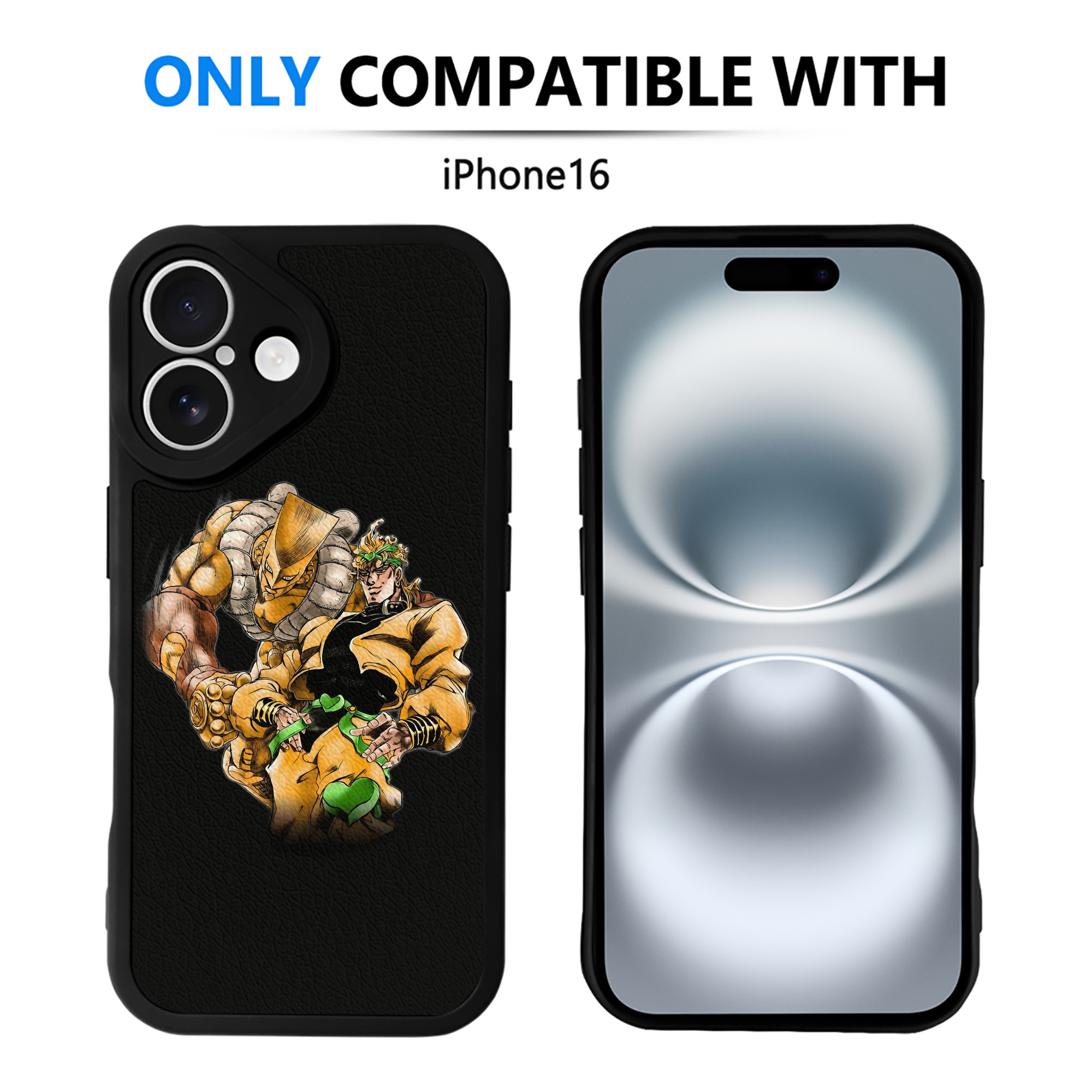 （画像用） ジョジョの奇妙な冒険 ディオ?ブランドー JoJo's Bizarre Adventure Dio Brando 【iPhone 16シリーズ対応】シリコンスマホケース（レザー調） 材質：シリコン